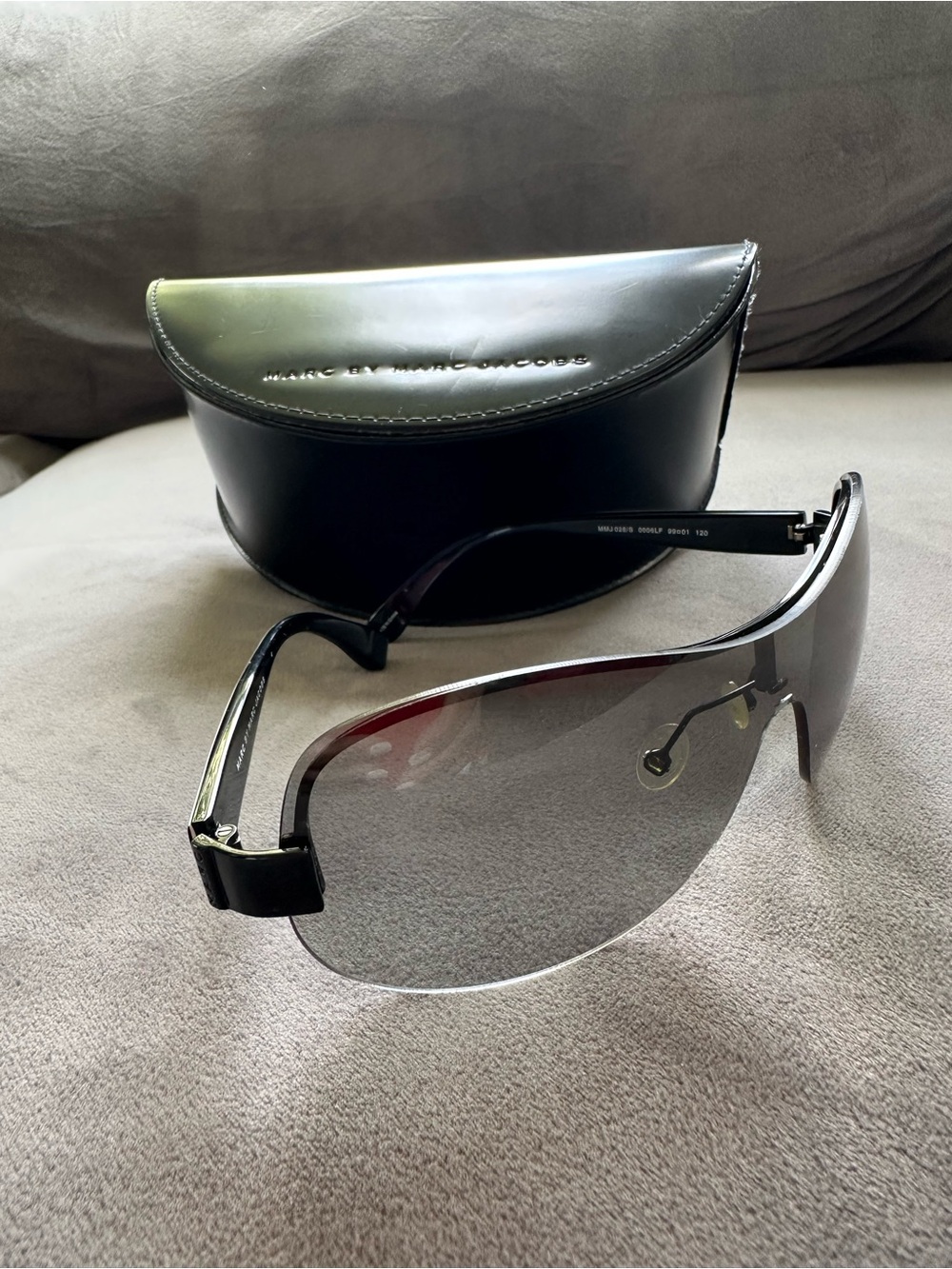 Marc by Marc Jacobs Shield Sunglasses in Smoke and Black - Picture 2 of 3